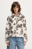 Abercrombie &amp; Fitch geacă din denim culoarea bej, de tranzitie, KI144-5121