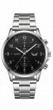 Cumpara ieftin Ceas Barbatesc Geneva Ulysses WZ4789 Argintiu Otel Inoxidabil Quartz Analog Negru 41mm