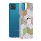 Husa compatibila cu samsung galaxy a12, abstract marble, hex fashion, mov