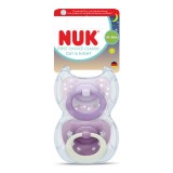 Suzeta silicon Day&amp;Night First Choice, roz, 18-36 luni, 2 bucati, Nuk