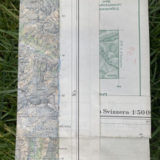 Harta geografica Elvetia, zona Ascona, editie 1951, Serviciul topografic Berna