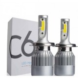 Kit 2 Becuri LED H7 Auto 36W 3800lm, 6000K, Alb Xenon, Durata Viata 30000h, Unghi 360 grade, Racire Activa Pasiva, Instalare Usoara