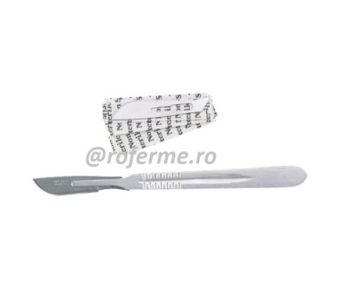 Maner bisturiu castrare nr. 4, inox foto