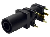 Conector Banană 4mm CLIFF FCR7370B Negru 1kV 10A pentru Laborator 33mm