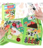 Carte senzoriala educativa din material textil moale, Ferma interactiva