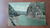 Carte postala Baile Calimanesti, Vedere de pe Valea Oltului, perioada interbelica