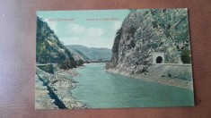 Carte postala Baile Calimanesti, Vedere de pe Valea Oltului, perioada interbelica