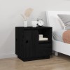 VidaXL Noptieră, negru, 50x34x50 cm, lemn masiv de pin 814487