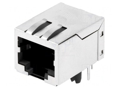 Soclu RJ45 Ecranat cu Transformator de Separare THT PIN 8 foto