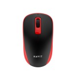 Mouse wireless pentru laptop 1200 DPI Havit MS626GT, negru rosu