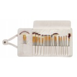 Set 18 pensule de machiaj, Zola&reg;, gentuta de depozitare, peri sintetici, crem