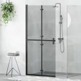 Perete de duș Walk-in Negru și transparent &icirc;nchis 90 x 190 cm