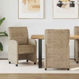 vidaXL Scaune de dining cu roți 2 pcs Gri deschis 57 x 67 x 95 cm 42017844