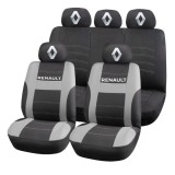 Set Huse Scaune Universale HLX2 Compatibile cu Renault &ndash; Negru/Gri