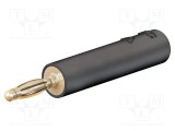 Conector banană 2mm adaptor 10A 30VAC 60VDC negru aurit ST&Auml;UBLI