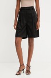 Answear.LAB pantaloni scurti culoarea negru, neted, high waist
