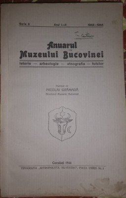 Anuarul Muzeului Bucovinei, Cernauti 1944 foto