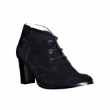 Botine piele intoarsa Hazel Negru - sau Orice Culoare