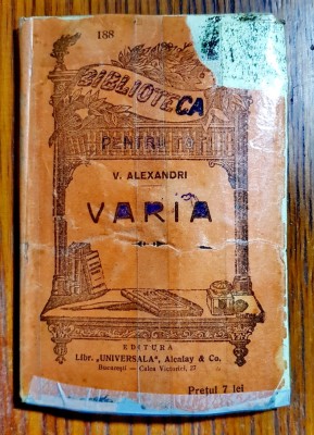 2757-V. Alexandri- Varia- B.P.T vechi, editie interbelica. foto