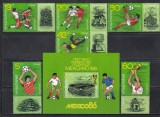 Bulgaria 1986 - Campionatul Mondial de Fotbal - Mexic 1986, Serie cu tabsuri + Colita, MNH