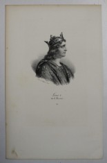F.S. DELPECH ( 1778 - 1825 ) - LOUIS V DIT LE FAINEANT, LITOGRAFIE MONOCROMA , CCA. 1820 foto