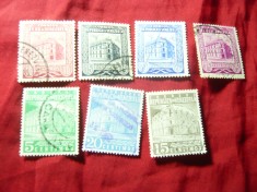 2 Serii mici Venezuela 1954 si 1958- Cladirea Postei , 7 valori stampilate