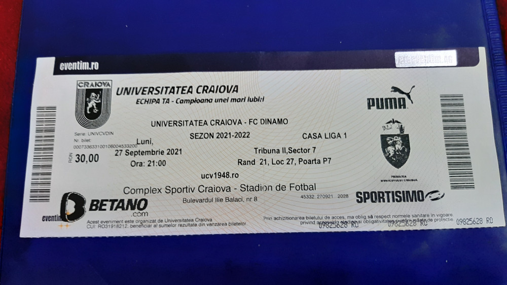 Bilet U Craiova - Dinamo | Okazii.ro