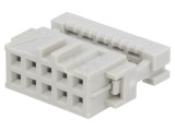 Conector IDC mamă 10 pini aurit gri