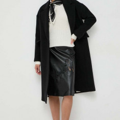 Beatrice B palton de lana culoarea negru, de tranzitie, oversize