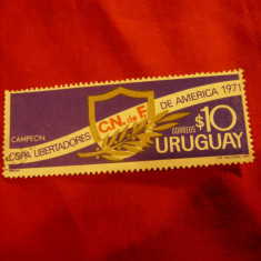Serie Uruguay 1971 - Club Fotbal National Montevideo , 1 valoare stampilat