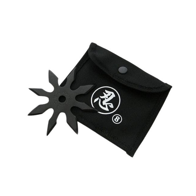 Stea de aruncat IdeallStore&reg;, Ninja Warrior, 8 colturi, metalic, negru, 10 cm