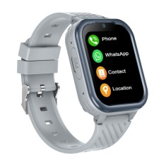 Ceas Smartwatch cu WhatsApp, Cartelă SIM 4G, GPS, Istoric Traseu, Monitorizare Spion, Buton SOS, Apel Video-Vocal, Cameră, GITECH&reg; G39, Gri