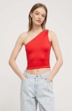 Cumpara ieftin Tommy Jeans top femei, culoarea roșu DW0DW17898