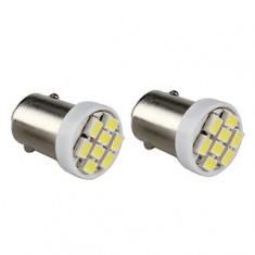 Bec pozitie 8 SMD lumina alba 12V BA9S (pret/set) 90326W foto