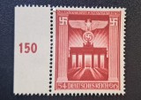 Germania (1943) - 54+96Pf Roșu "10 Ani de la Preluarea Puterii" cu Margine și Număr de Coală "150" (MINT / Neștampilat) CLK1, Stampilat