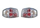 Set stopuri spate, lampa Audi A3 (8p), 05.2003-04.2008, model: 3 usi, tuning, montare spate, stanga+dreapta, transparent, argintiu; cu locas bec; tun