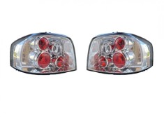 Set stopuri spate, lampa Audi A3 (8p), 05.2003-04.2008, model: 3 usi, tuning, montare spate, stanga+dreapta, transparent, argintiu; cu locas bec; tun