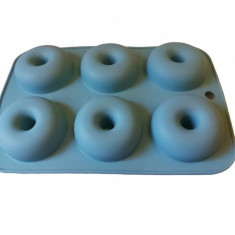 Forma silicon, Pentru Gogosi sau Prajituri, 6 cavitati, Albastru, 26 cm, 341COF