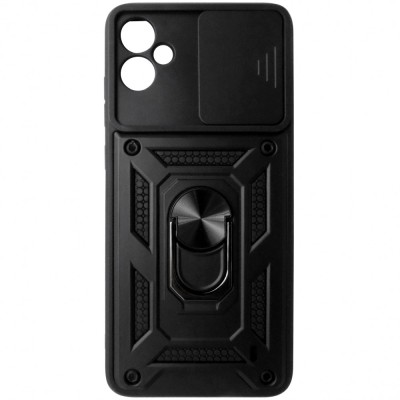 Husa tip capac spate TPU negru, inel si protectie camera, pentru Samsung Galaxy A05 foto