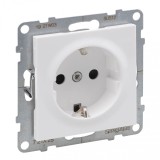 Priza schuko simpla 2P+T borne surub Legrand Suno alb 721125