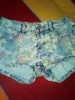 Pantaloni Scurti Dama Blugi Elastici, Marimea 26, Albastru Imprimeuri. Jeans Scurți Talie 40 cm