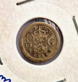 Indiile Olandeze de Est 1/10 Gulden 1915 moneda argint km # 311 Wilhelmin, Asia