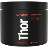 GymBeam Thor Pre-Workout favorizează performanțele sportive cu cafeina aroma Strawberry &amp; Kiwi 210 g