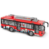 Autobuz cu sunete, lumini, functie usi deschise Traffic Bus scara 1:16 rosu, Oem