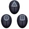 Set trei masti pentru carnaval, Squid Game, Triunghi, Patrat, Cerc, Negru