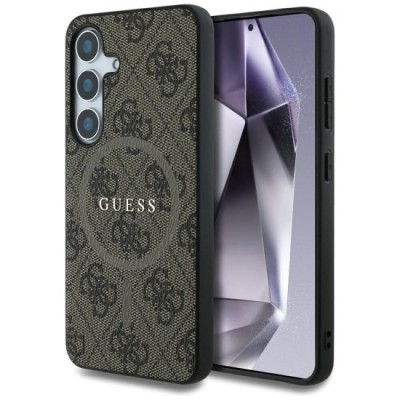 Husa pentru Samsung Galaxy S25 - Guess 4G Ring Classic Logo MagSafe (GUHMS25SG4GFRW) - Brown foto