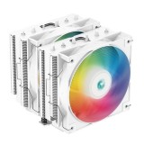 Cooler Procesor Deepcool AG620 Alb cu Iluminare aRGB &ndash; Răcire Avansată cu 6