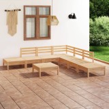 Set mobilier de grădină, 8 piese, lemn masiv de pin