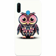 Husa silicon pentru Huawei P30 Lite, Colorful Owl Illustration