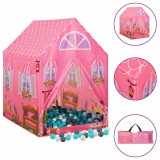 Cort de joaca pentru copii cu 250 bile, roz, 69x94x104 cm